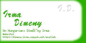 irma dimeny business card